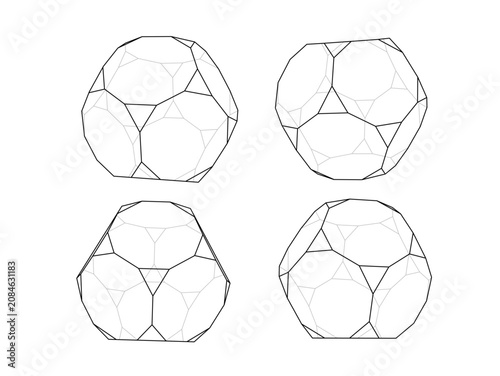 Cuadro en lienzo 切頂十二面体　truncated dodecahedron　アルキメデスの立体　Archimedes' solid