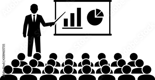 Business Presentation Seminar Illustration with Audience Training Analytics and Corporate Workshop