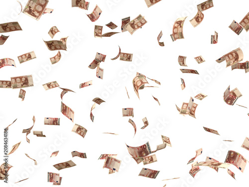 Fotografía Floating  10 Euro Bills Rain Wealth, Finance, Success, and Cash Windfall Concep