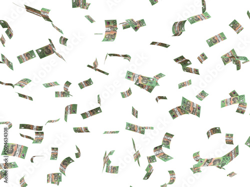Konstfotografi Floating 100 Australian Dollar Rain Wealth, Finance, Success, and Cash Windfall Concept