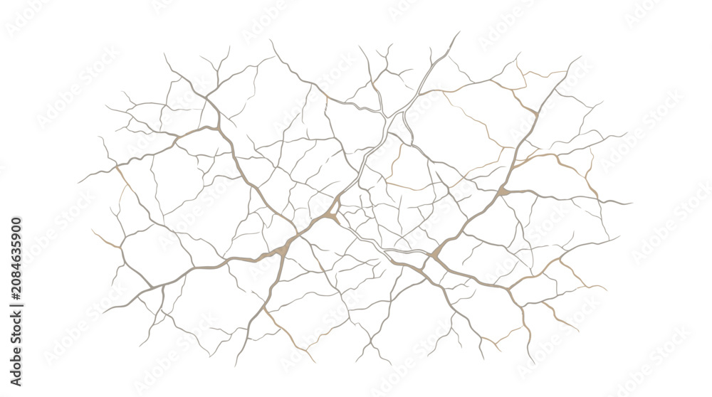 Obraz premium Intricate abstract pattern of delicate branching lines featuring soft neutral earth tones and organic shapes