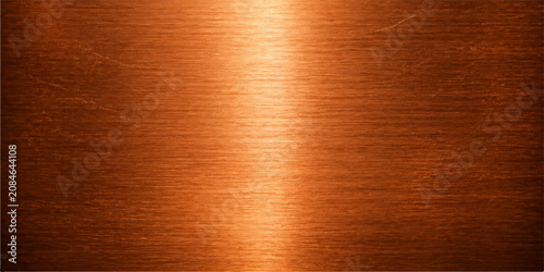 Tableau sur toile Brushed Copper Metal Texture Background with Warm Industrial Surface and Horizon