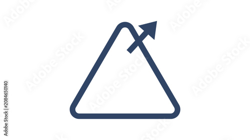 Triangle warning sign icon, caution symbol, alert logo, blue vector graphic