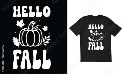 Autumn Hello Fall T-shirt Design