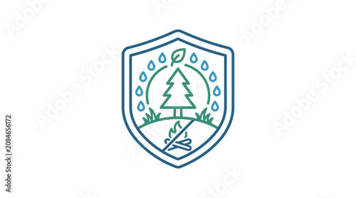 Foto Forest Protection and Fire Prevention Shield Badge