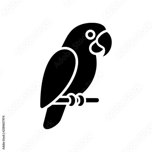 Schilderij op canvas Masterpiece Parrot icon featuring a refined tropical parrot with elegant proportions and clean silhouette detailing
