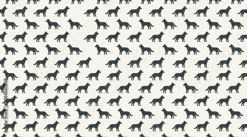 Many small black dog silhouettes together.