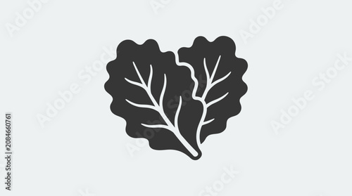 Bild auf Leinwand Simple lettuce leaf icon, minimalist vector design.