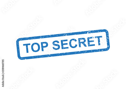Top secret blue stamp with bold text illustration