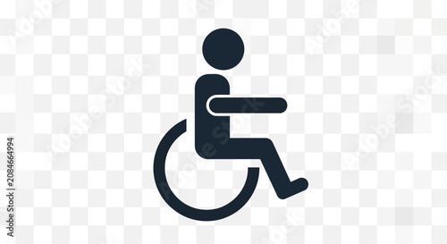 Black wheelchair accessibility symbol icon.