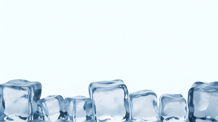 ice cubes on white background