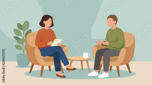 Foto Psychologist consulting with a patient during a mental health therapy session