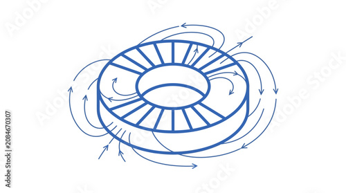 Foto Toroidal Magnetic Field Vector Illustration