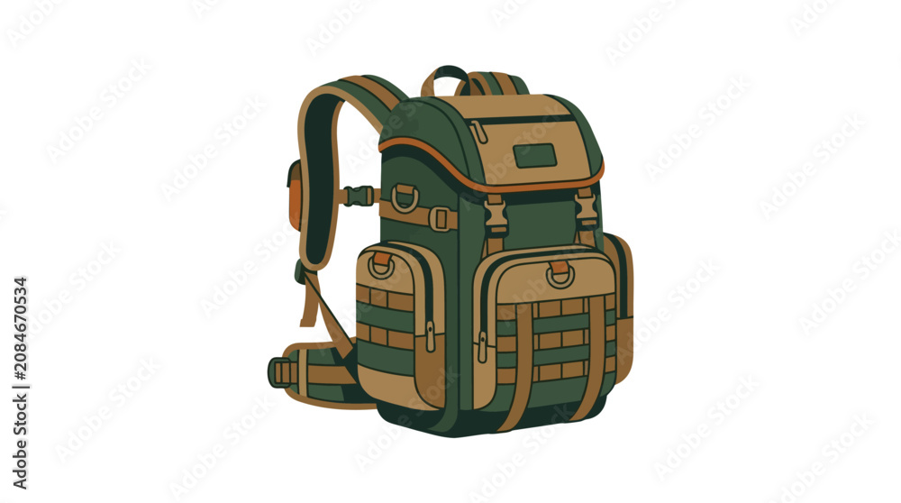 Fototapeta premium Tactical Backpack Vector Illustration