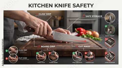 Kitchen Knife Safety Public Safety Infographic