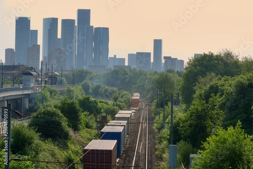 Cargo train delivering goods.