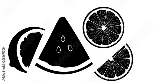 Cuadro en lienzo Fresh fruit slices