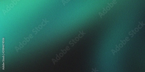 Εκτύπωση καμβά Teal green grainy gradient abstract background with soft luminous glow across diagonal axis featuring organic noise film texture
