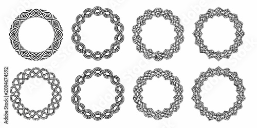 Quadro su tela collection of black and white celtic knot circular frames ornamental pattern vec