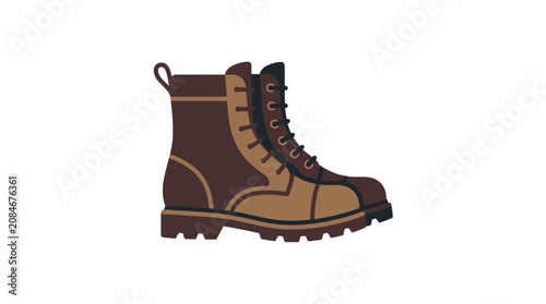 Brown Hiking Boot Vector Illustration