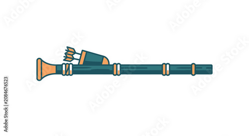 Canvastavla Blowgun with Quiver Vector Illustration