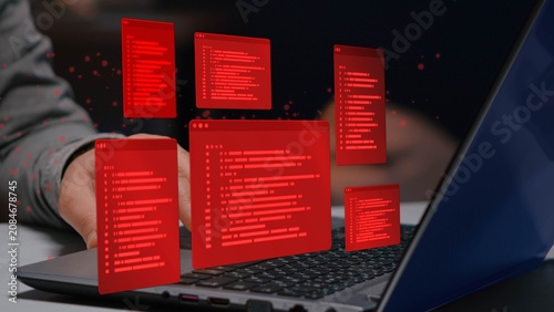 Fotografie Hacking and cybercrime concept
