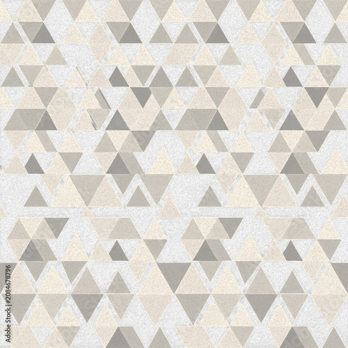 Abstract geometric triangle pattern with neutral beige and gray textures