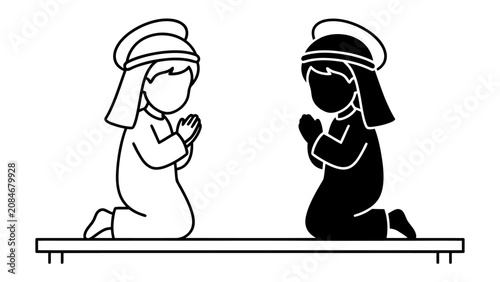 Foto Two figures praying