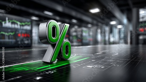 Business growth metrics display financial data analysis in modern workspace environment