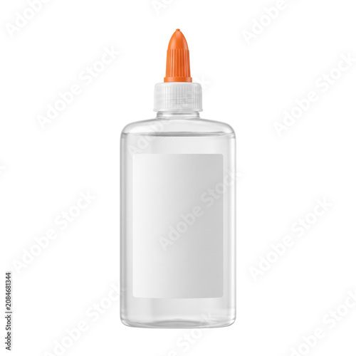 Clear liquid glue bottle mockup