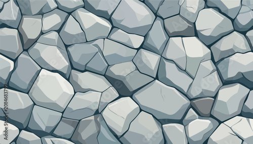 Bild auf Leinwand Seamless vector illustration of a grey stone wall texture