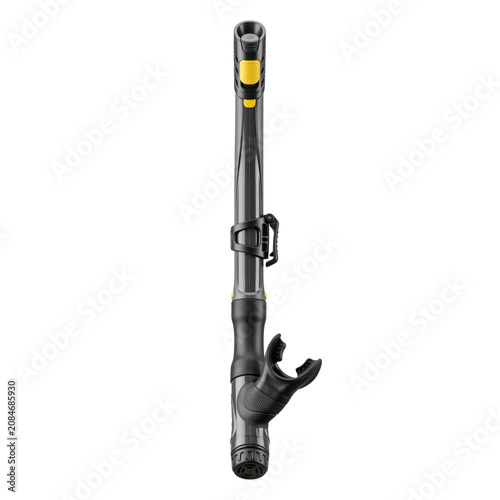 Billede på lærred Black and yellow diving snorkel with mouthpiece