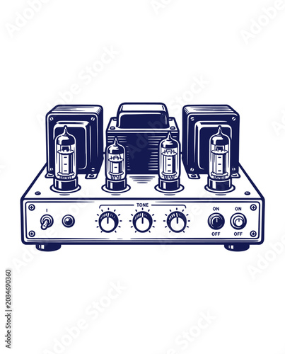 Картината върху платно Vacuum tube amplifier