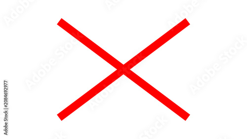 Bild auf Leinwand Bold red X cross symbol for cancel or error warning alerts design
