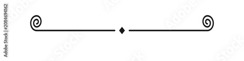 Bild auf Leinwand Classic elegant ornamental divider line minimal swirl separator border