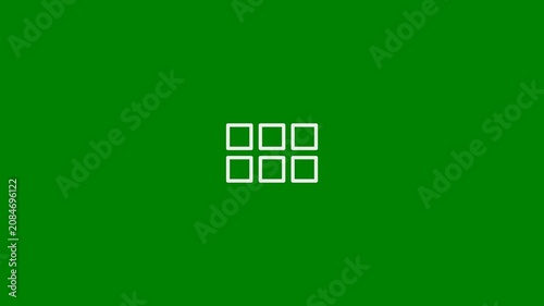 Organization, Alignment, and Order Concept - Minimal Flat Design Motion Graphics Clip, Green Screen, 7.5% Gray