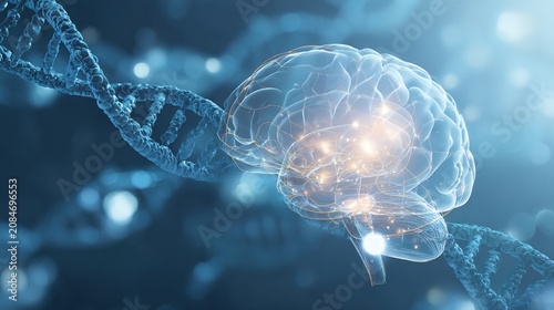 3D Medical Psychology Illustration of Autism Spectrum Disorder Showing Brain Neural Development Differences, Social Communication Impairment and Behavioral Traits Visual Graphic 