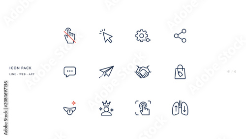 Set of sixteen colorful flat icons representing various digital and communication activities Vector