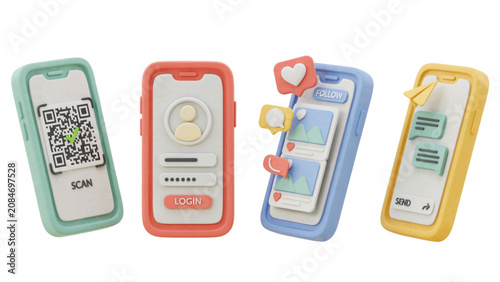 Colorful set of five children's toy pencil cases with animal designs and vibrant colors Vector