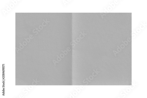 Bild auf Leinwand Empty light gray textured paper sheet with vertical center fold line