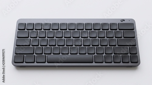 Black computer keyboard, wireless keyboard, sleek keyboard, modern typing device