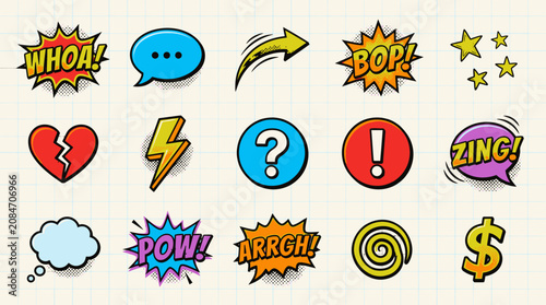 Obraz na płótnie Comic book speech bubbles and sound effects.