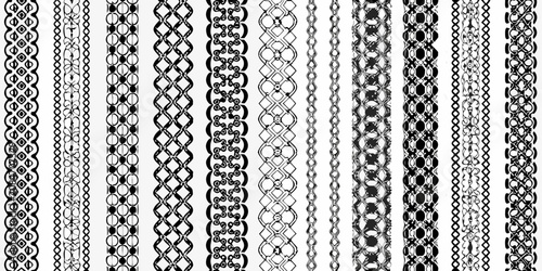 Konstfotografi Geometric ornamental patterns black and white vector illustration series