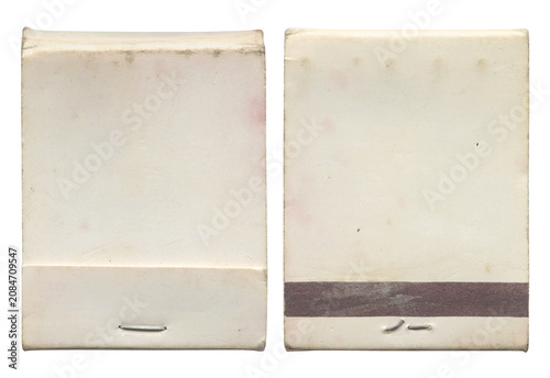 Fotografía Vintage 1980s Old Blank White Aged Matchbook - Front & Back Set - Authentic Dist