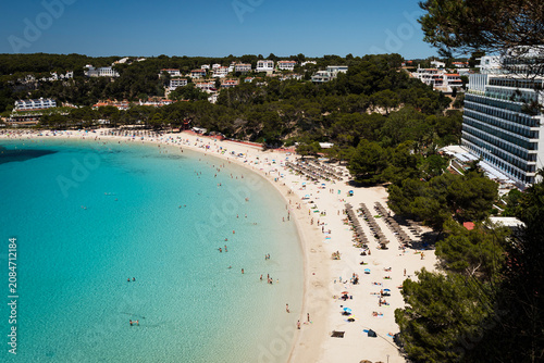 Bild auf Leinwand Plages et criques de la côte de Minorque, près du village de Binibeca Vell, en Espagne