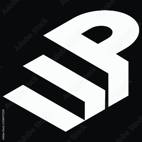 Isometric letter p typographic logo concept with layered staircase architectural design.