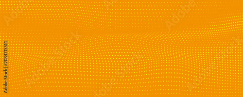 Принти на полотні Yellow orange halftone pattern