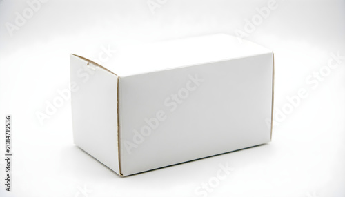Blank White Cardboard Box Mockup Isolated on White Background for Packaging Branding Design