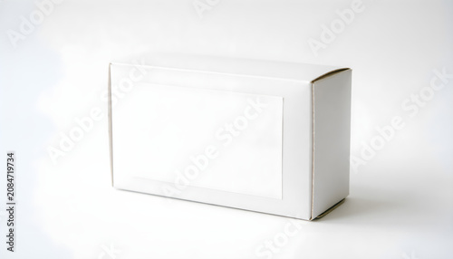 White Blank Product Packaging Box Mockup Isolated on White Background