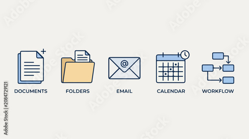 Workflow and office organization icons.